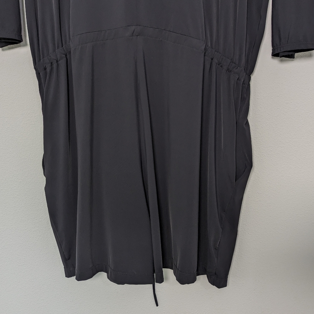 EUC Kardashian Kollection Slinky Soft Stretchy Smooth Wrap Romper Black Sz XL - Picture 6 of 11